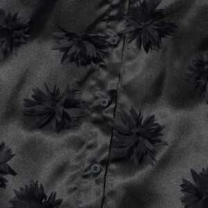 Patchwork Stereo Flower Long Sleeve Blouses