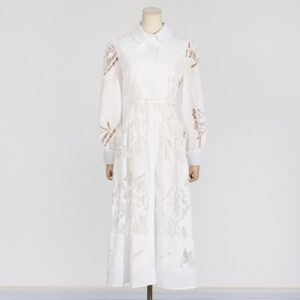 Hollow-out High Rise Shift Long Sleeves Dress