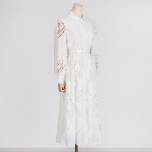 Hollow-out High Rise Shift Long Sleeves Dress