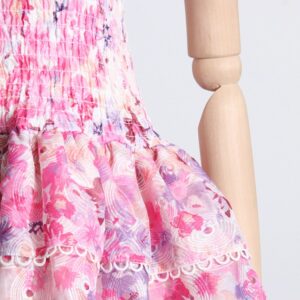 Flower Patchwork Mid-rise Sleeveless Dresses
