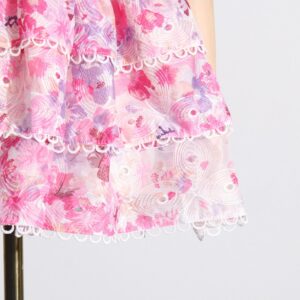 Flower Patchwork Mid-rise Sleeveless Dresses