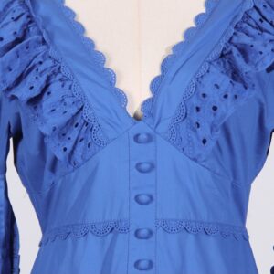 Patchwork Ruffle High Rise Short Sleeve Dress