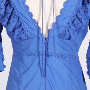 Patchwork Ruffle High Rise Short Sleeve Dress