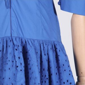 Patchwork Ruffle High Rise Short Sleeve Dress