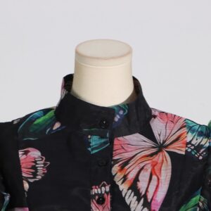 Lace Up Ruffle Lantern Sleeve Long Sleeves Dress