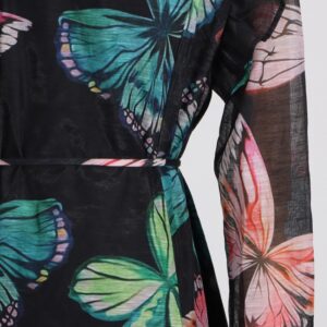 Lace Up Ruffle Lantern Sleeve Long Sleeves Dress