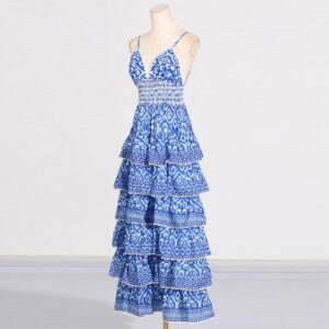 Patchwork Striped Mid-rise Sleeveless Dresses